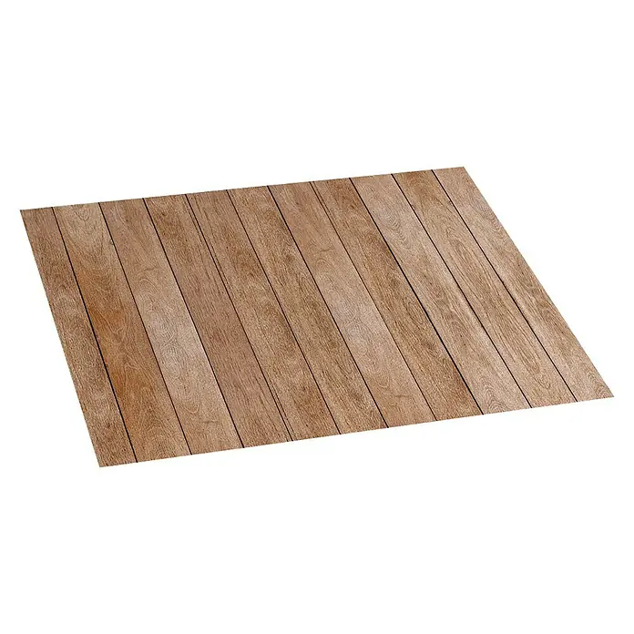 Alfombra de vinilo Croma wood - Marrón, 75 x 45 cm