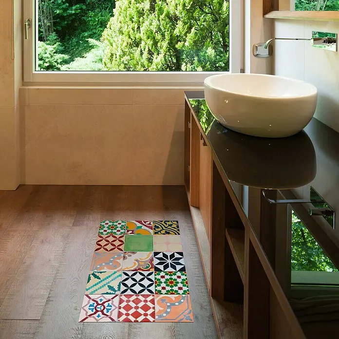 Alfombra de vinilo Croma Mosaic - Multicolor, 75 x 45 cm