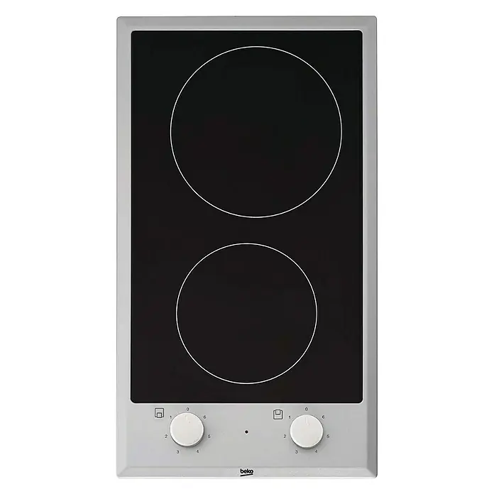 Beko Placa de cocción vitrocerámica HDCC32200X - Zonas de cocción: 2 ud., Vitrocerámica