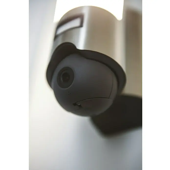 Lutec Aplique exterior LED con cámara - 18 W, 140 x 76 x 334 mm, Plateado, IP44