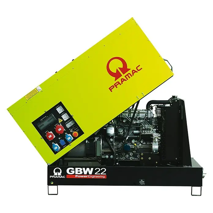 Pramac Grupo electrógeno GBW22Y - Potencia nominal: 14.400 W, Volumen del depósito: 51 l