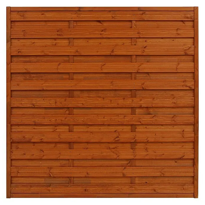 Andrewex Sichtschutzzaun Classic - 180 x 180 cm, Gerade, Teak - Vorderansicht