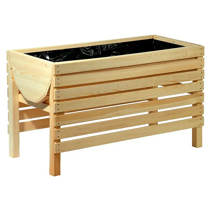 Dobar Hochbeet XL - 100 x 45 x 60 cm, Nutzfläche: 0,5 m², Kiefer, Natur - Vorderansicht