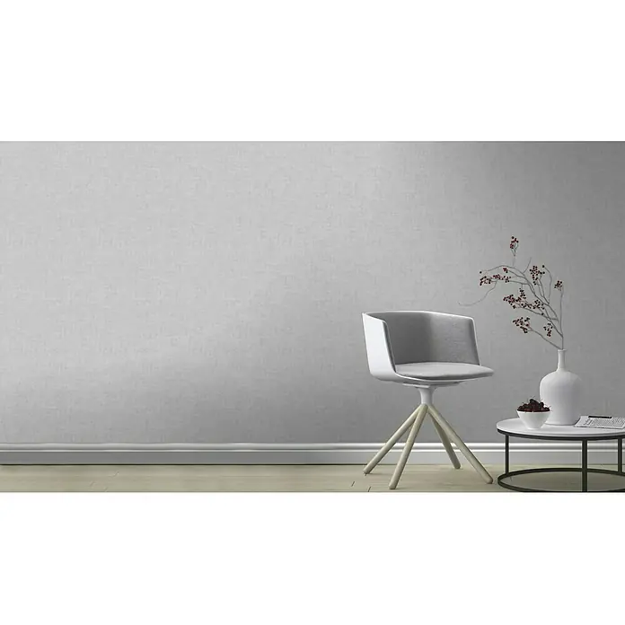 Rasch Vliestapete - Grau, Lebendige Struktur, Uni, 10,05 x 0,53 m
