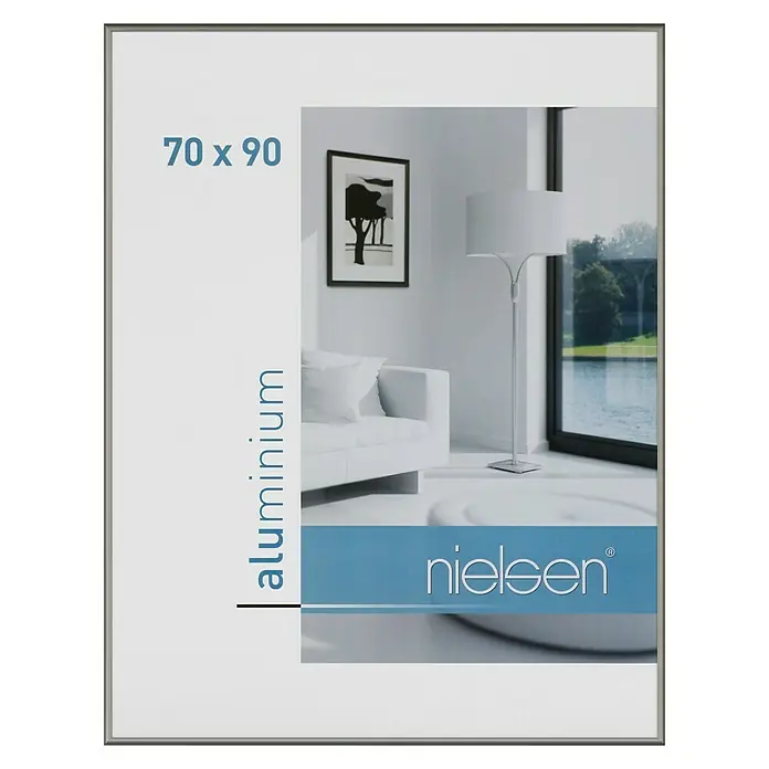 Nielsen Bilderrahmen Classic - Contrastgrau, 70 x 90 cm, Aluminium - Vorderansicht