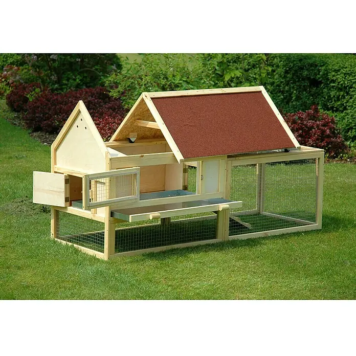 Dobar Kleintierstall Open Sky 2.0 - 176 x 72 x 95 cm, Natur, Kiefernholz (Korpus) - Stimmungsaufnahme