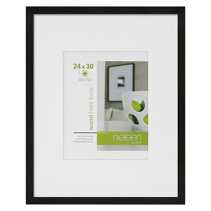 Nielsen Bilderrahmen Apollo - Schwarz, 40 x 50 cm, Holz - Vorderansicht