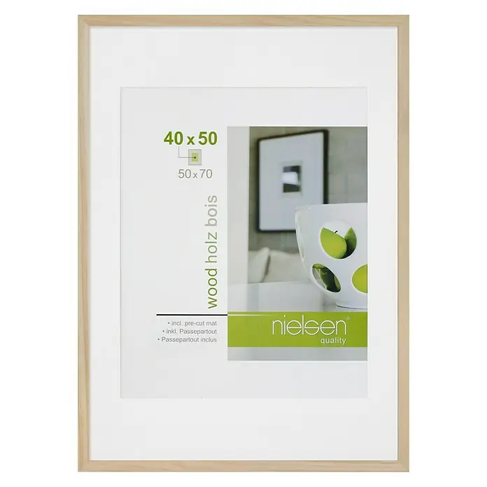 Nielsen Bilderrahmen Apollo - Natur, 50 x 70 cm, Holz - Vorderansicht