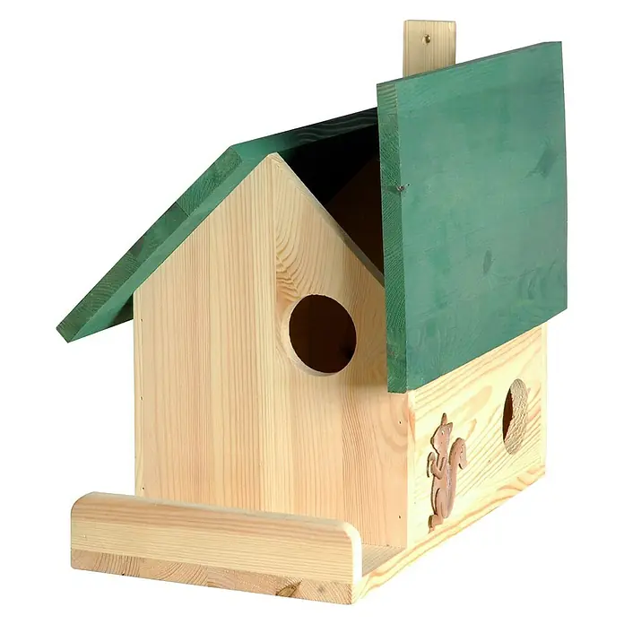 Dobar Eichhörnchenkobel - 41 x 31 x 37 cm, Mit Terrasse - Rechte Seitenansicht