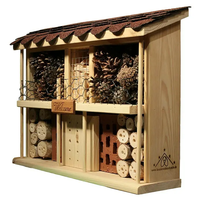Dobar Insektenhotel Landhaus-Komfort - 47 x 12,5 x 34 cm, Kiefer - Linke Seitenansicht