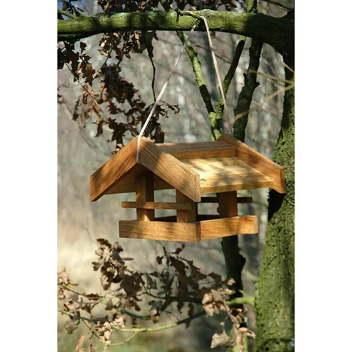 Dobar Vogelhaus Luxus Basic - 31 x 28 x 20 cm, Natur, Holz - Stimmungsaufnahme