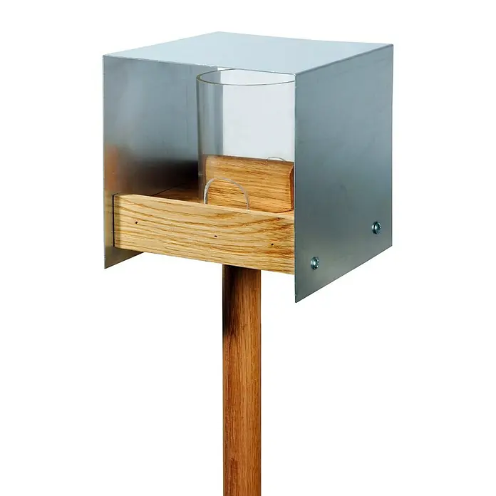Dobar Vogelhaus Luxus Bauhaus 2 - 15 x 16 x 161 cm, Natur, Holz - Vorderansicht