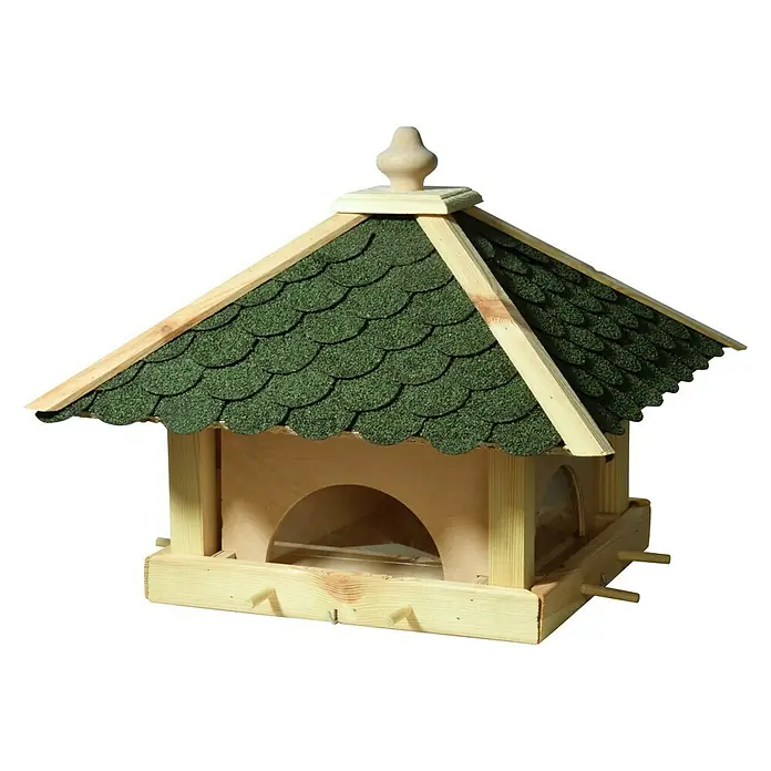 Dobar Vogelhaus - 49 x 49 x 36 cm, Natur/Grün, Holz - Vorderansicht