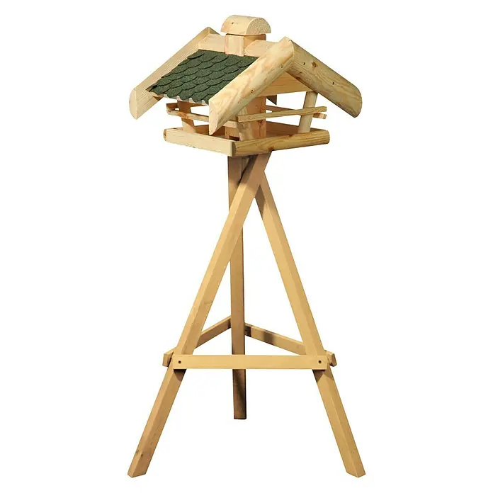 Dobar Vogelhaus - 49 x 38 x 29 mm, Natur/Grün, Holz