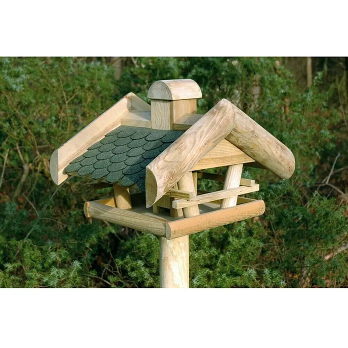 Dobar Vogelhaus - 49 x 38 x 29 mm, Natur/Grün, Holz - Stimmungsaufnahme