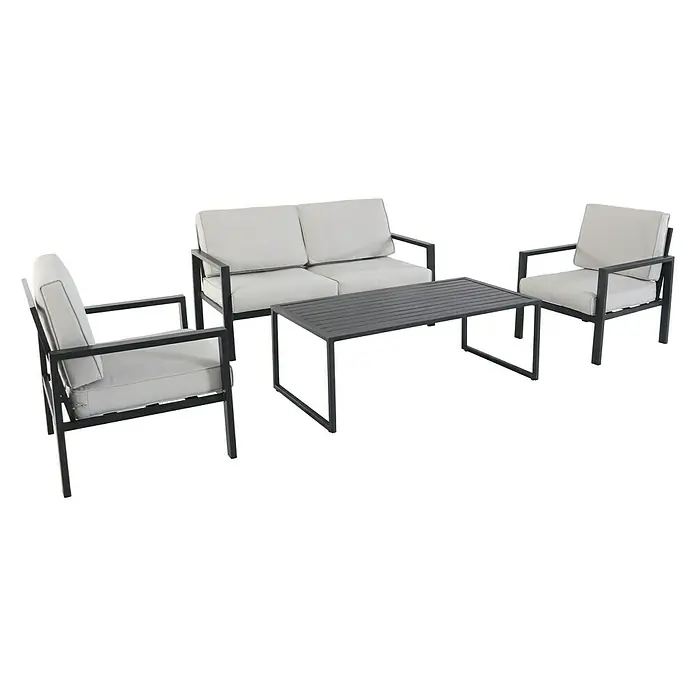 Sunfun Set lounge namještaja Judith - 4-dij., Metal, Antracit, Svijetlosive boje