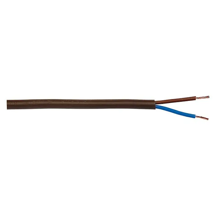 Kabel po dužnom metru - H03VV-F2x0,75, Smeđe boje - Pogled sprijeda