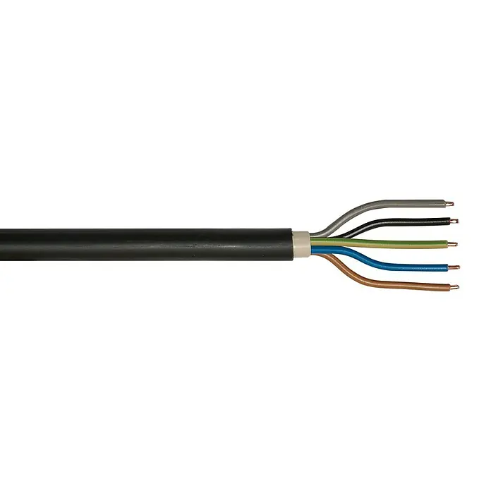 Podzemni kabel po dužnom metru - NYY-J5x6, Crne boje - Pogled sprijeda