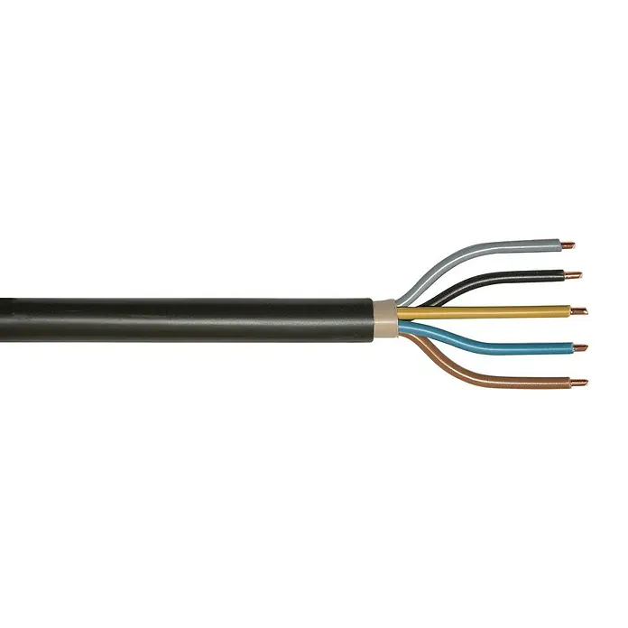 Podzemni kabel po dužnom metru - NYY-J5x10, Crne boje - Pogled sprijeda