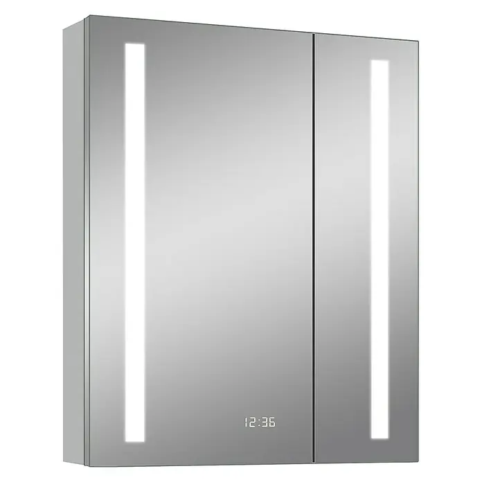 DSK LED-Spiegelschrank Aluminio Sun - B x H: 60 x 70 cm, Mit Beleuchtung, Aluminium