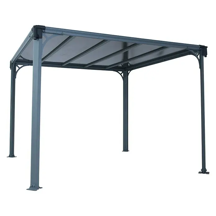 Palram – Canopia Pavillon Milano 3000 - L x B: 308 x 308 cm, Anthrazit - Vorderansicht