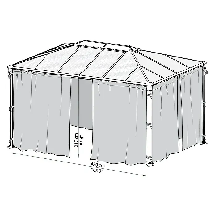 Palram – Canopia Vorhang für Pavillon Palermo - 3,6 x 2,17 m, Polyester