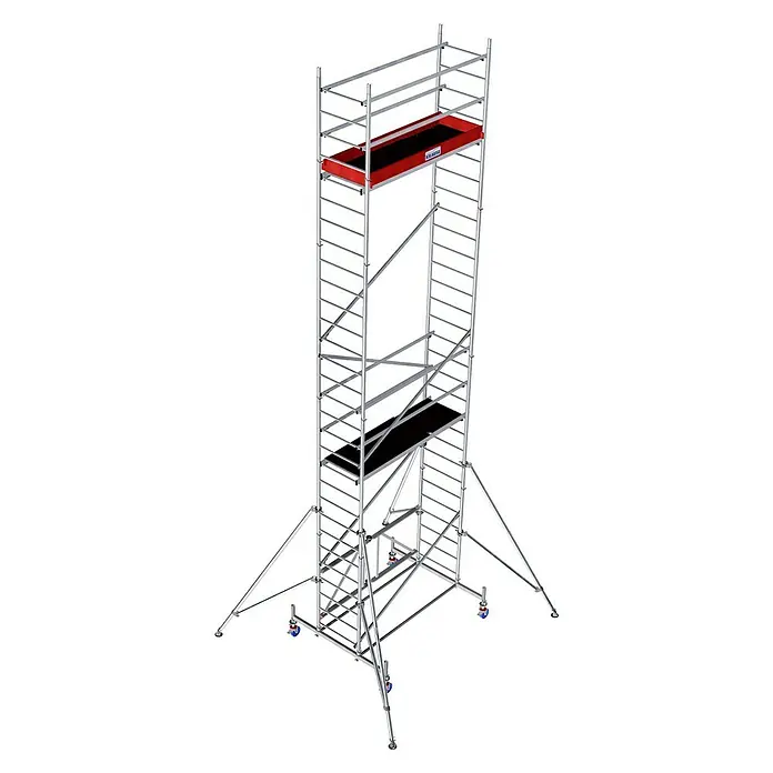 Krause ProTec XS Klappgerüst - Arbeitshöhe: 8,8 m, Bühnengröße: 1,2 m², Belastbarkeit Bühne: 240 kg - Linke Seitenansicht