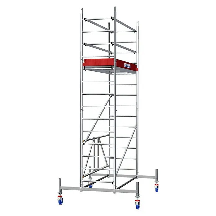 Krause ProTec XS Klappgerüst - Arbeitshöhe: 4,8 m, Bühnengröße: 1,2 m², Belastbarkeit Bühne: 240 kg - Linke Seitenansicht