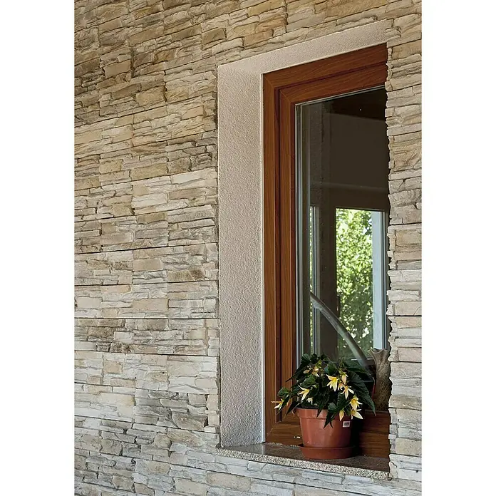 Pločice od ukrasnog kamena New Caroline - 39 x 11,2 cm, Krem-bež, Izgled kamena - Pogled sprijeda