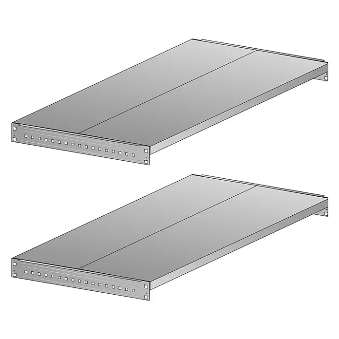 Scholz System Fachboden-Set - 800 x 400 mm, Traglast: 200 kg/Boden - Linke Seitenansicht