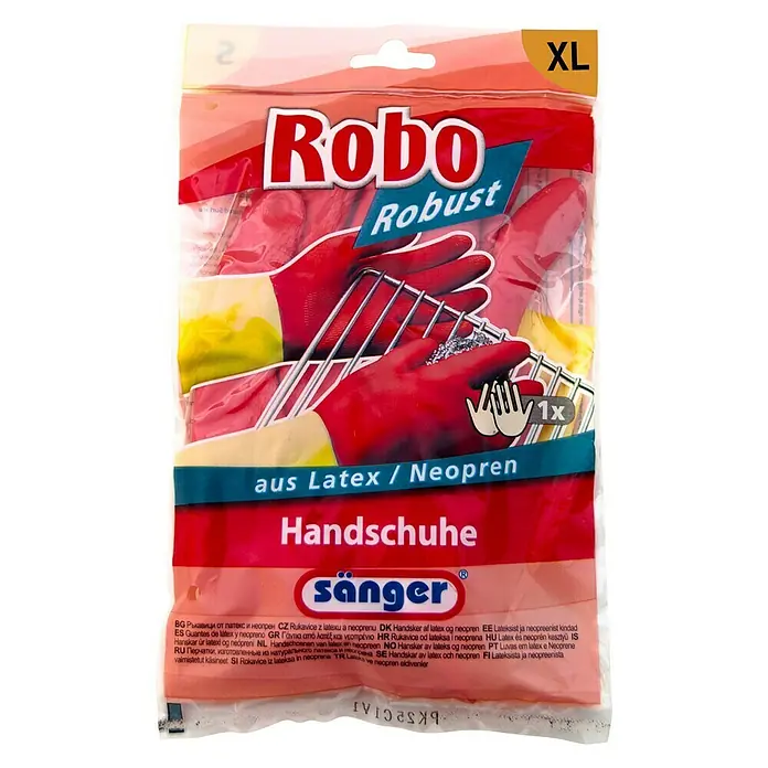 Sänger Haushaltshandschuh Robo - Größe: XL, 1 Paar, Latex/Neopren, Rutschhemmend - Vorderansicht