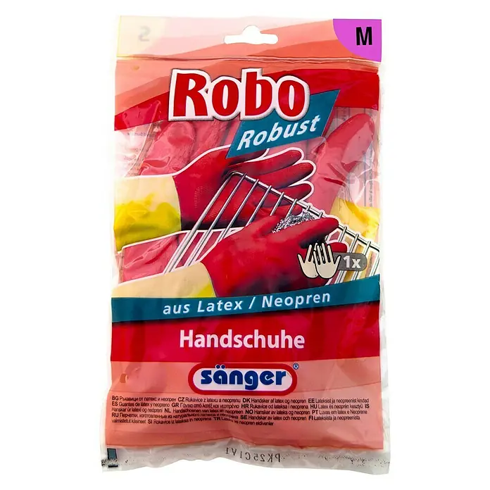 Sänger Haushaltshandschuh Robo - Größe: M, 1 Paar, Latex/Neopren, Rutschhemmend - Vorderansicht