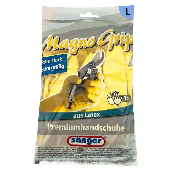 Sänger Haushaltshandschuh Magno Grip - Größe: L, 1 Paar, Latex, Rutschhemmend - Vorderansicht