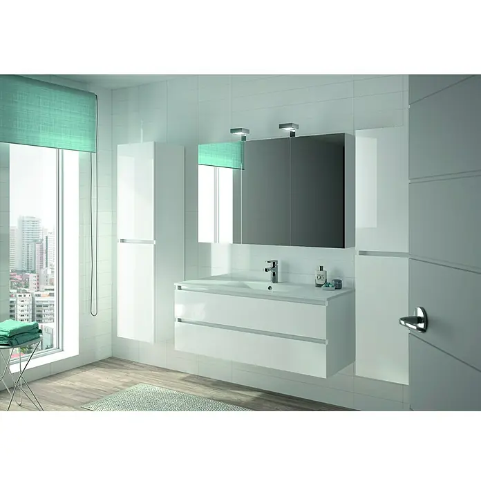 Allibert Badmöbel-Set Alma - 200 cm, 5 -tlg., Weiß, Seidenglanz