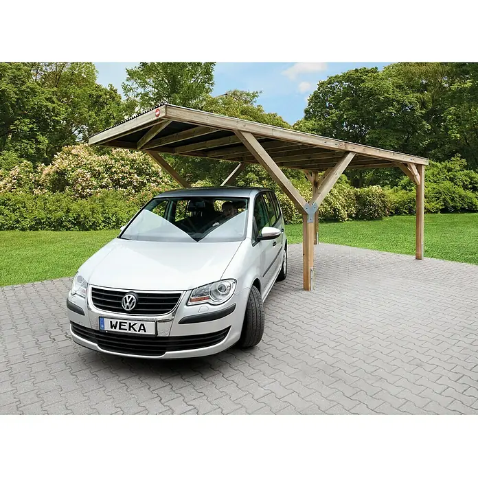Weka Carport - Einfahrtshöhe: 2,41 m vorne, Schneelast: 125 kg/m², 6,06 x 3,06 m, Material Dach: PVC - Stimmungsaufnahme
