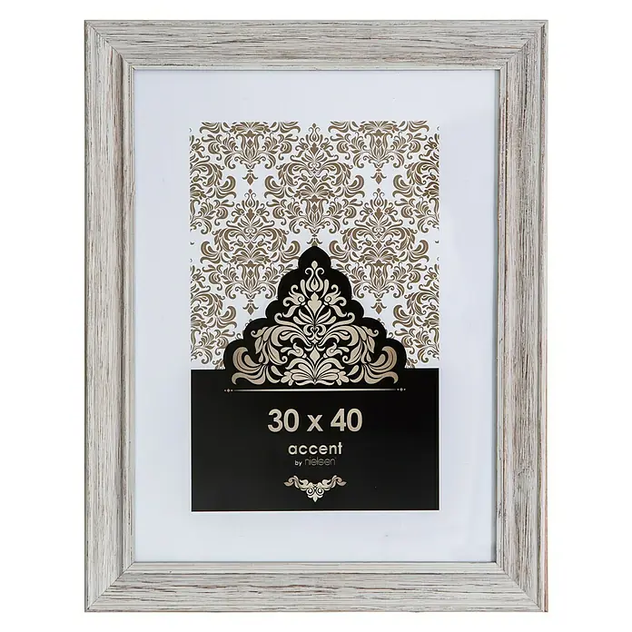 Accent Bilderrahmen Vintage - Weiß, 30 x 40 cm, Holz - Vorderansicht