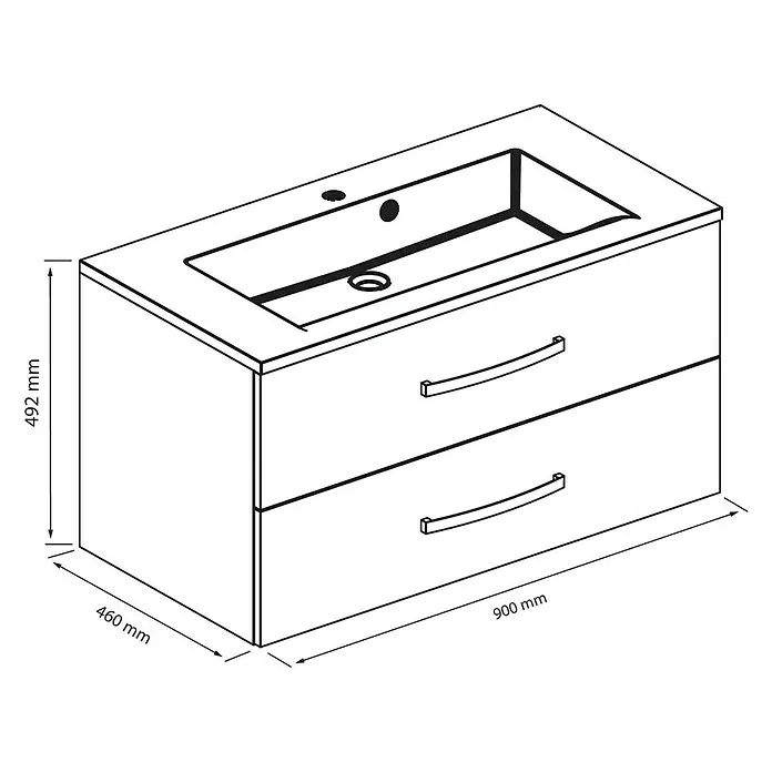 Allibert Badmöbel-Set Adept - 90 cm, 2 -tlg., Weiß, Glänzend