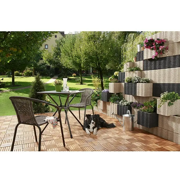 Plantenbaksteen Bloembak - Wit, 40 x 20 x 25 cm, Beton