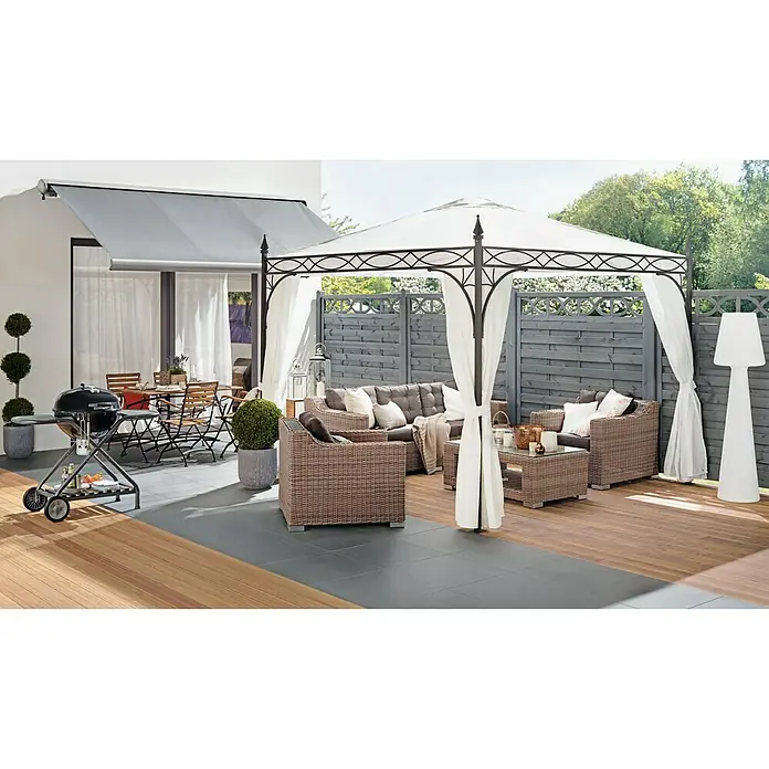 Sunfun Vollkassettenmarkise - Anthrazit, Farbe Gestell: Silbergrau, Breite: 3,5 m, Ausfall: 3 m