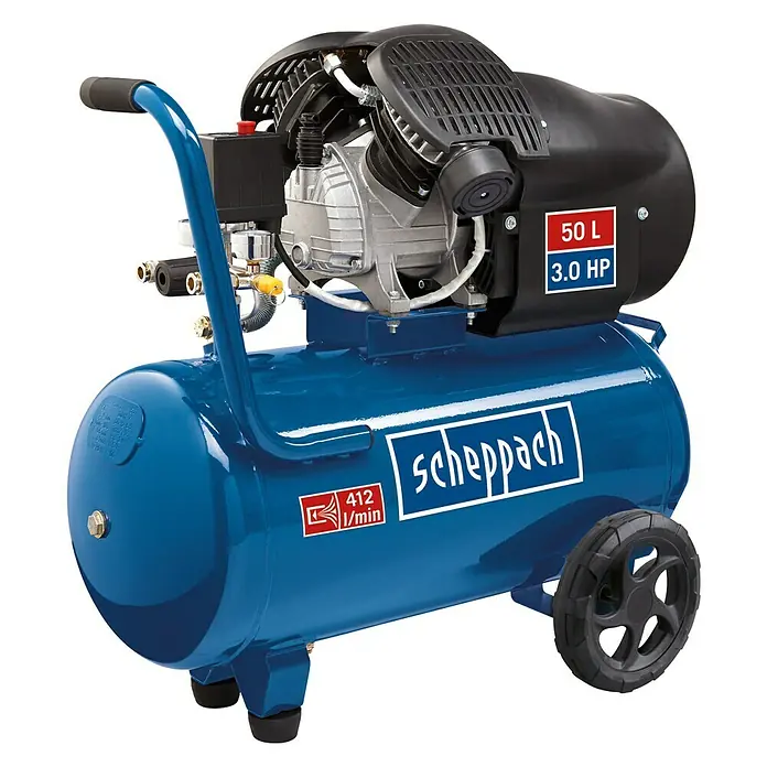 Scheppach Kompressor HC 52dc - 2,2 kW, 8 bar, 50 l - Rechte Seitenansicht