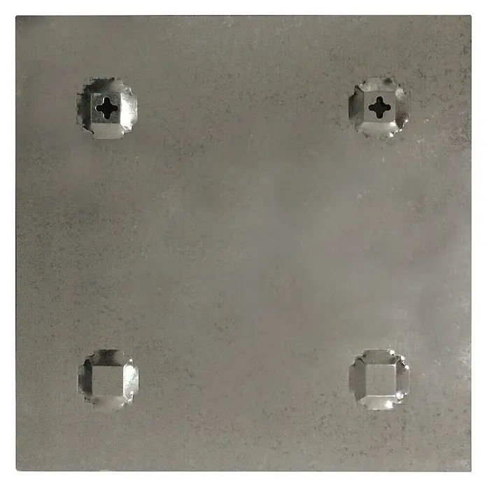 Memoboard - Grau Holzoptik, 30 x 30 cm - Rückansicht
