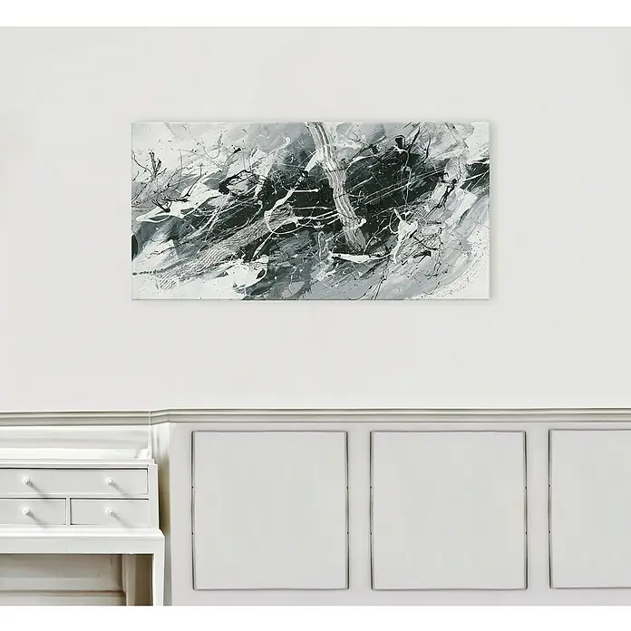 Handgemaltes Bild Handgemalt - Black & White, B x H: 120 x 60 cm - Stimmungsaufnahme
