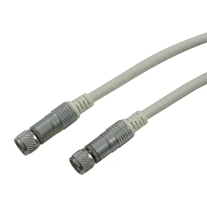 Schwaiger SAT-Anschlusskabel - 3 m, Silber, 110 dB, Vergoldete Kontakte - Vorderansicht