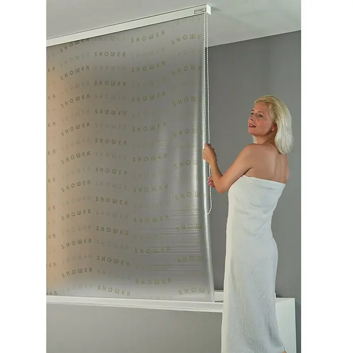 Eco-Dur Duschrollo deluxe - 134 x 240 cm, Shower, Lemon/Weiß - Anwendungsbeispiel