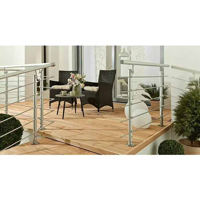 Treba Frewa Geländer-Set AG2 - Oberbodenmontage, Aluminium, Silber, Länge: 1.500 mm