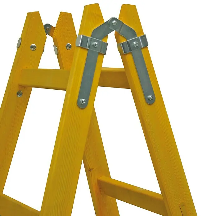 Krause Stabilo Sprossen-Doppelleiter - Arbeitshöhe: 4,55 m, 2 x 12 Sprossen, Holz - Detailaufnahme
