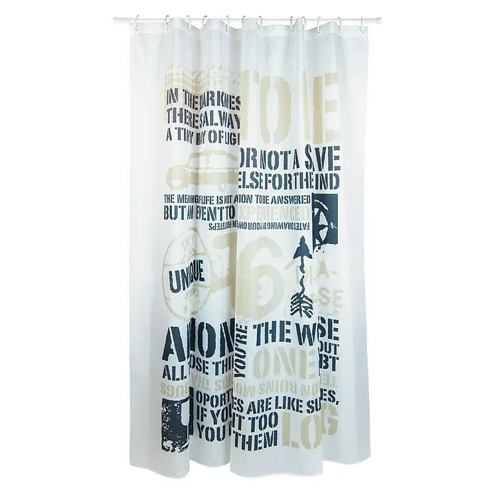 Venus Cortina de baño textil Combat - An x Al: 180 x 200 cm, Blanco, Azul, Beige - Vista frontal