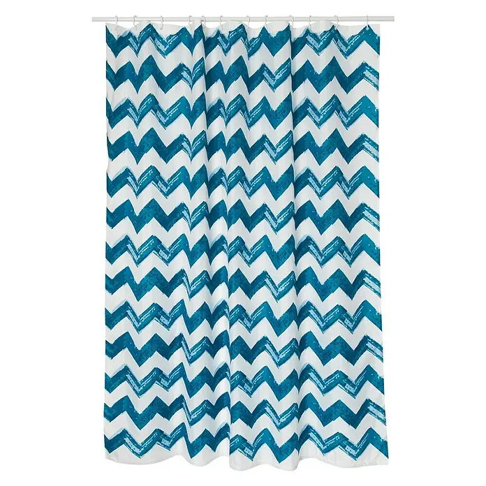 Venus Cortina de baño textil Le Cap - An x Al: 180 x 200 cm, Azul/Blanco - Vista frontal