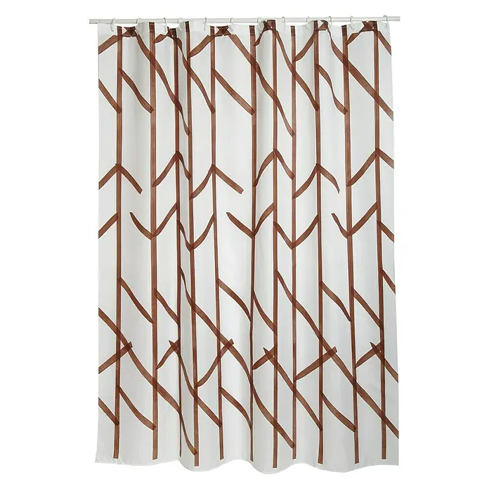 Venus Cortina de baño textil Tree - An x Al: 180 x 200 cm, Blanco, Marrón - Vista frontal