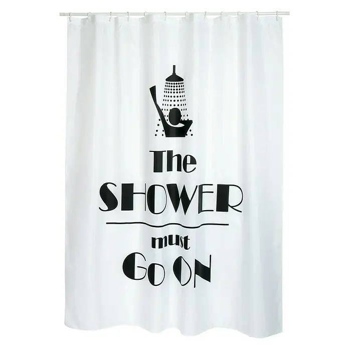 Venus Cortina de baño textil Shower - An x Al: 180 x 200 cm, Negro/blanco - Vista frontal